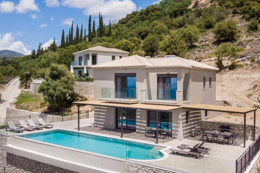 Color Villas-New Villa Green At Trapezaki With Private Pool Mousata Eksteriør bilde