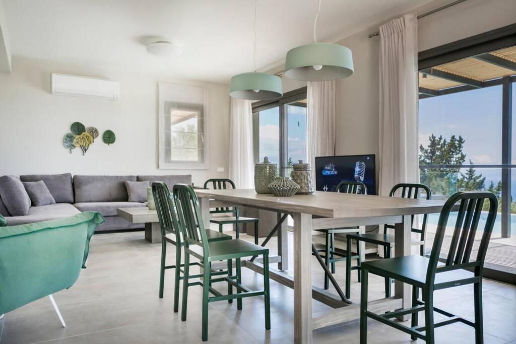 Color Villas-New Villa Green At Trapezaki With Private Pool Mousata Eksteriør bilde